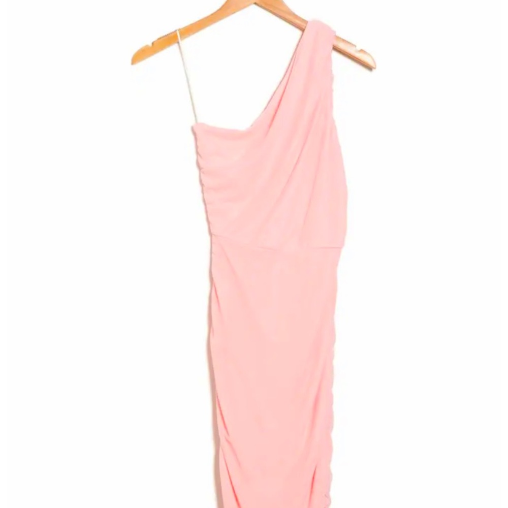 One shoulder body con dress